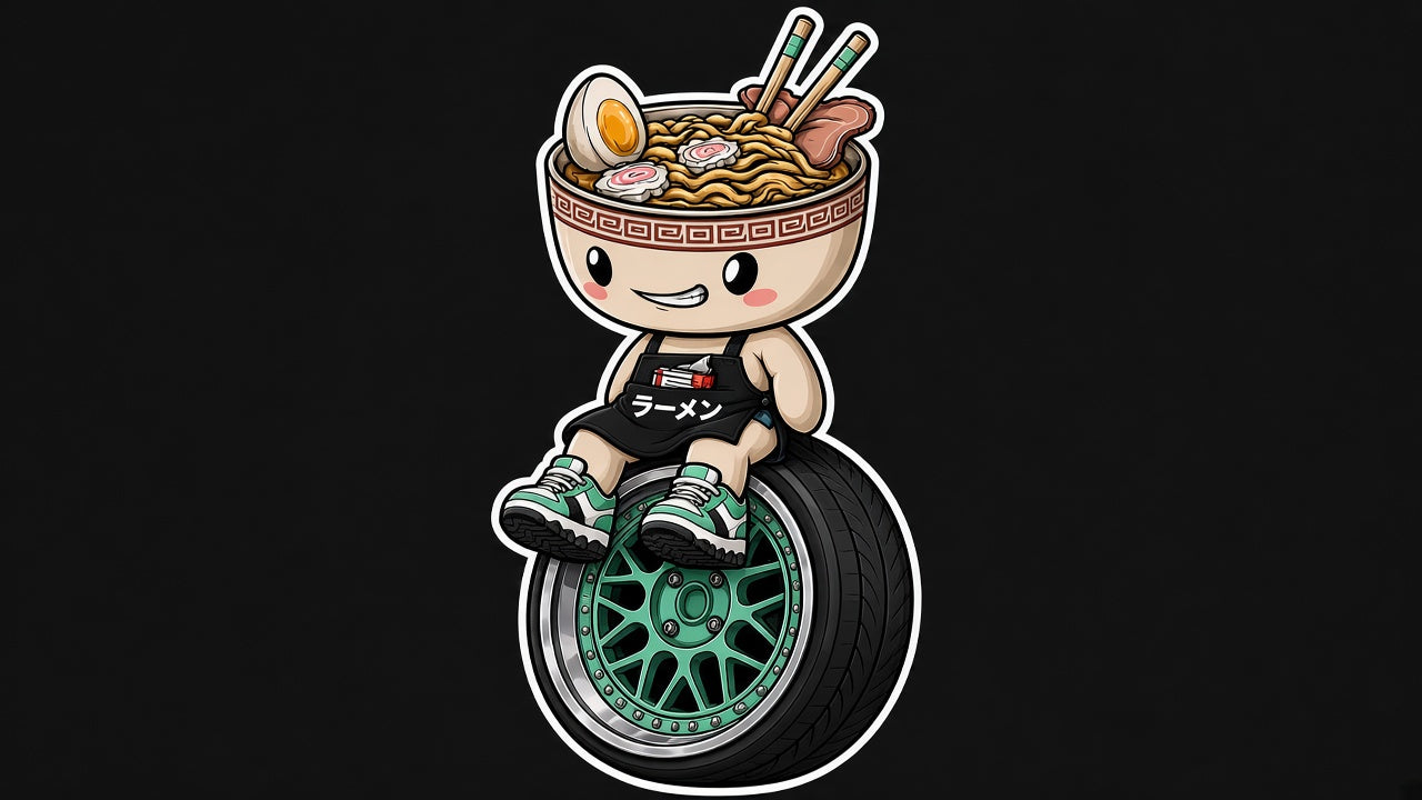 Soupman, the Soup Syndicate mascot, sitting on a wheel