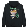Soup Syndicate Soupman hoodie in black, Soupman back print